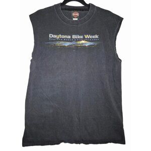 Vintage Harley-Davidson Daytona Bike Week 2003 Black Sleeveless T-Shirt L Cotton
